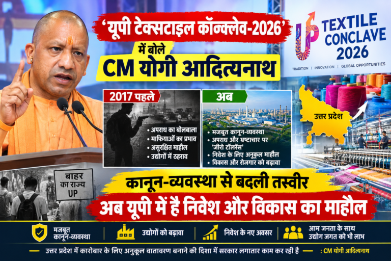 यूपी टेक्सटाइल कॉन्क्लेव में बोले सीएम योगी, कहा- 2017 के बाद बदली उत्तर प्रदेश की तस्वीर