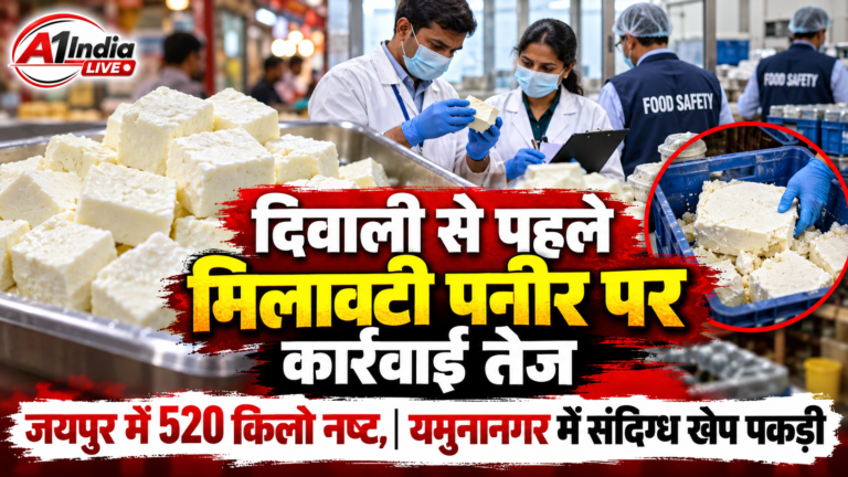 DELHI NEWS: दिवाली से पहले मिलावटी पनीर के खिलाफ देशभर में कार्रवाई तेज, जयपुर में 520 किलो पनीर नष्ट