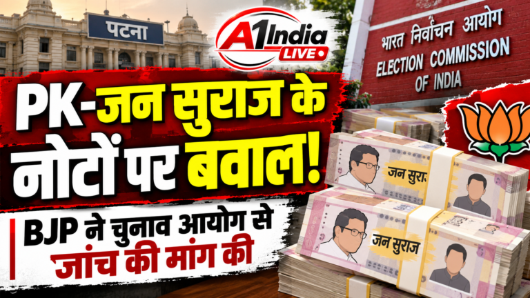 PATNA NEWS: पटना में PK और जन सुराज उम्मीदवार की तस्वीर वाले नोटों के बंडल पर बवाल, BJP ने चुनाव आयोग से की जांच की मांग